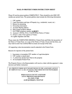 Property Tax Protest Form