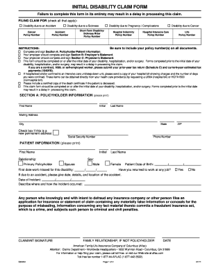 Initial Disability Claim Form