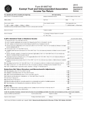 Massachusetts Form M-990T-62 2013
