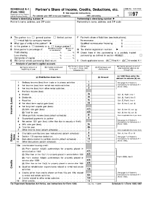Schedule K-1 (Form 1065) Partner's Share of Income