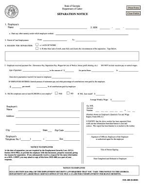 Free <strong>Termination Letter Template</strong> | Sample Letter of ... Georgia separation notice template
