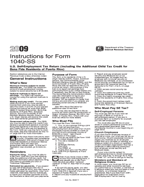 Instructions for Form 1040-SS (2009)