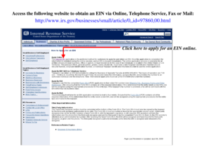 IRS EIN Application Form