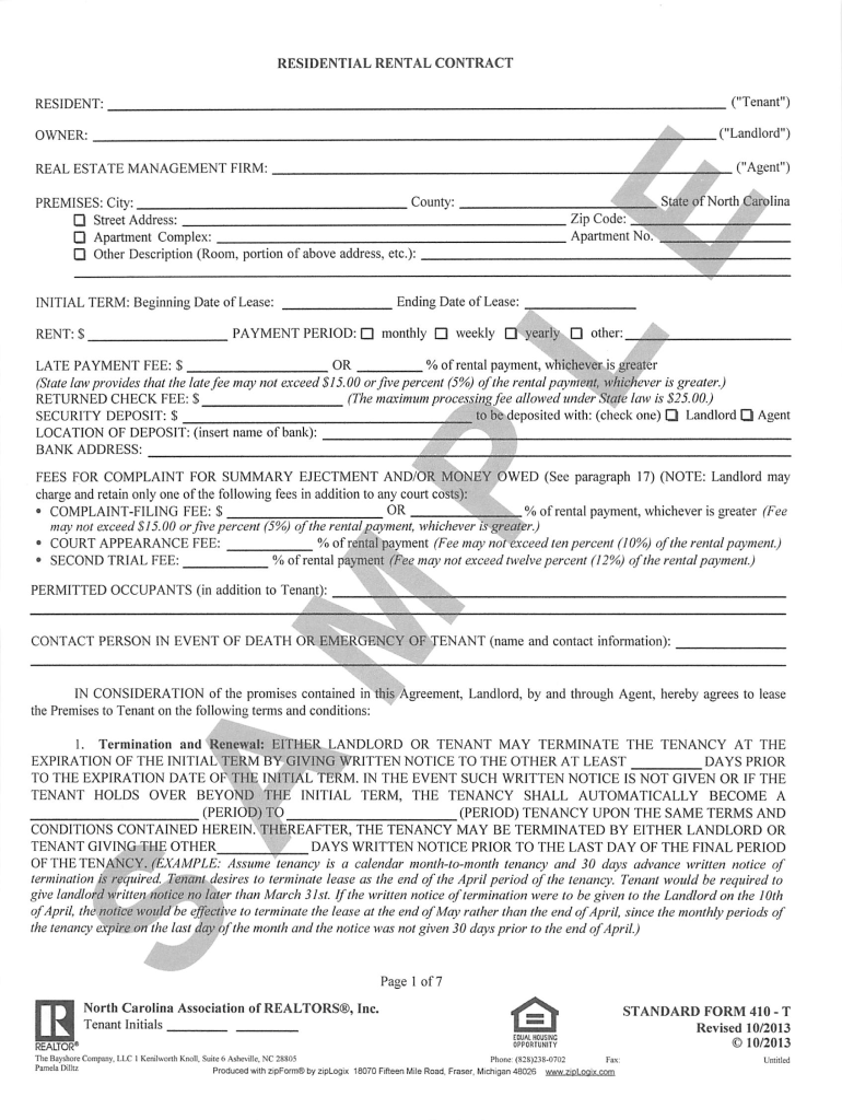 lease agreement nc Preview on Page 1