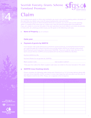 Scottish Forestry Grants Scheme Claim Form