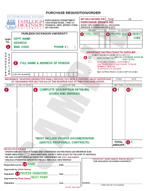 Purchase Requisition Order