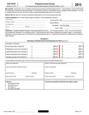 Income Survey for Real Estate Assessment
