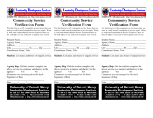 Community Service Verification Form