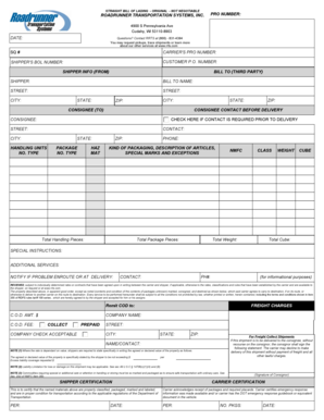 Straight Bill of Lading