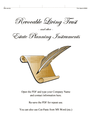 Estate Planning Application Form