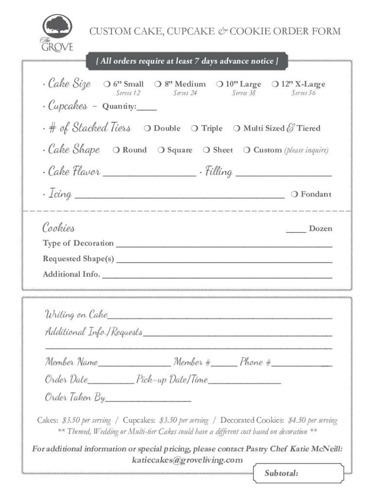 Bjs Cake Order Form - Fill Online, Printable, Fillable, Blank | pdfFiller