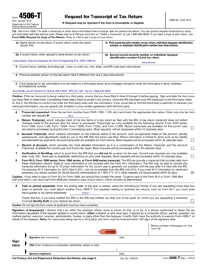 IRS Form 4506-T Request for Transcript of Tax Return