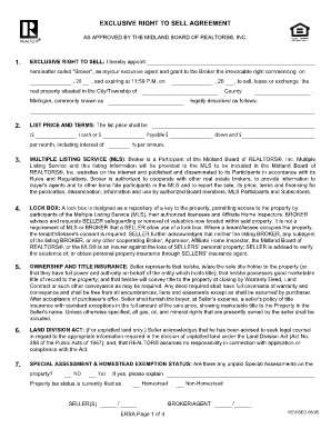 Exclusive Right to Sell Agreement