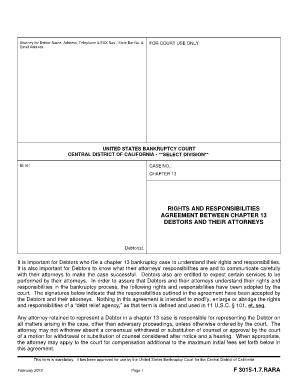 Chapter 13 Rights and Responsibilities Agreement
