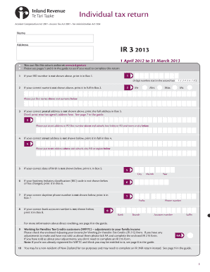 New Zealand Individual Tax Return