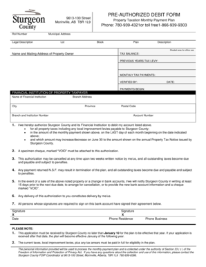 Sturgeon County Property Taxation Monthly Payment Plan