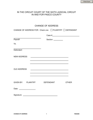 Change of Address Form