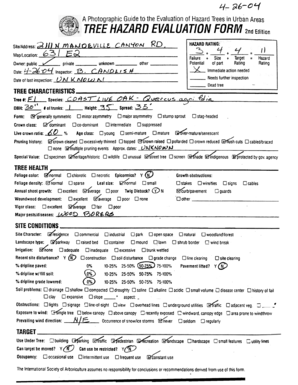 Tree Hazard Evaluation Form