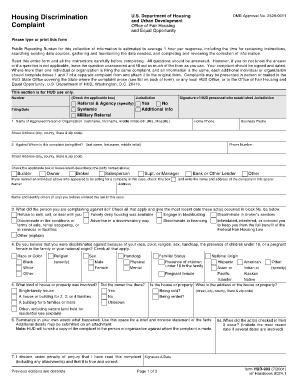 HUD Housing Discrimination Complaint Form