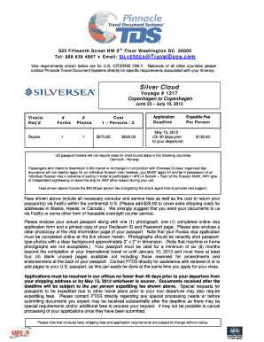 Russian Visa Application for Silversea Cruise