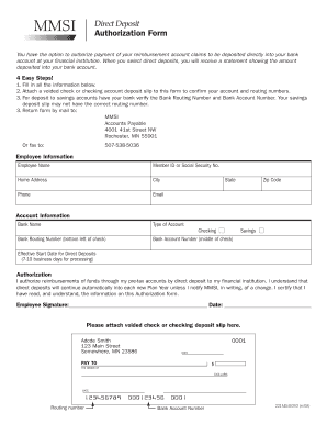 MMSI Direct Deposit Authorization Form