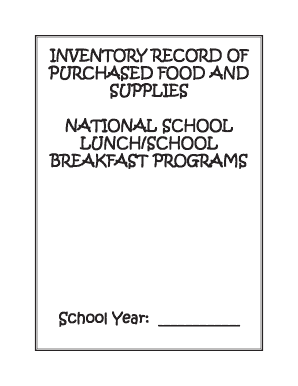Inventory Record of Purchased Food and Supplies
