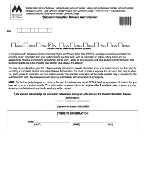Student Information Release Authorization