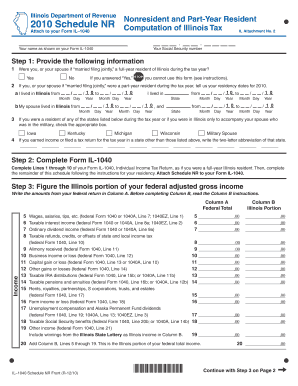 Illinois Nonresident and Part-Year Resident Tax Form