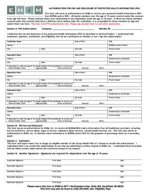 Authorization for PHI Disclosure