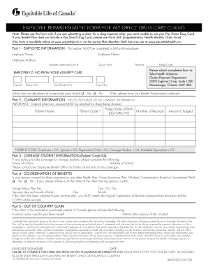 Employee Reimbursement Form for Drug Claims