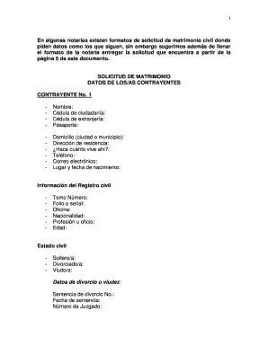 Solicitud de Matrimonio