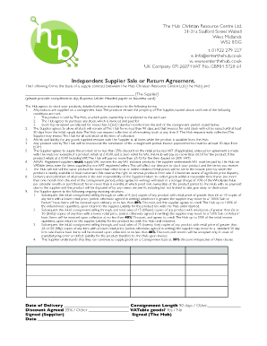 Sale Or Return Contract Template Fill Online Printable Fillable Blank Pdffiller