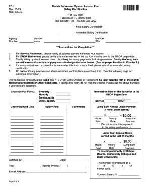 Florida Retirement System Salary Certification