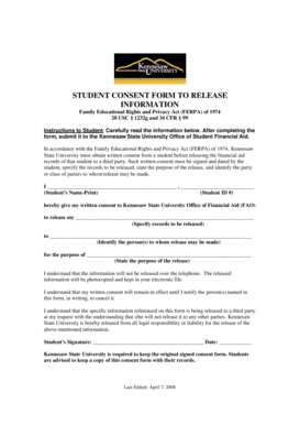 Student Consent Form to Release Information
