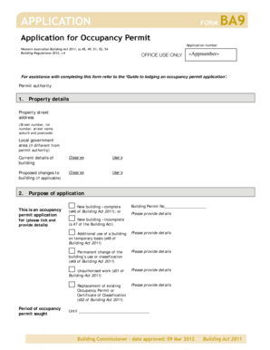 Occupancy Permit Application