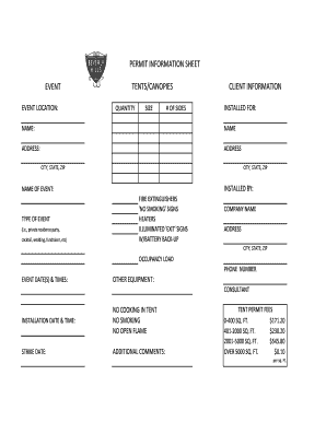 Event Tent Permit Information Sheet