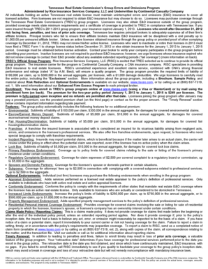 Tennessee Real Estate Commission E&O Insurance Enrollment Form
