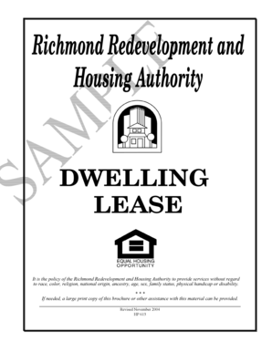 Richmond Redevelopment and Housing Authority Dwelling Lease