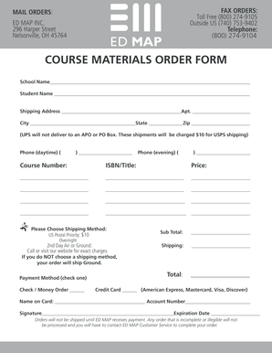 Course Materials Order Form