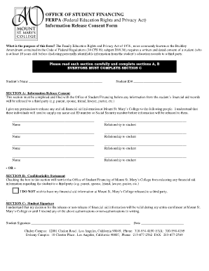 FERPA Information Release Consent Form