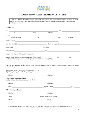 Internship Application Form