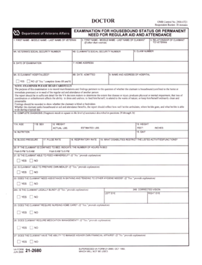 Examination for housebound status or permanent need for regular ... - co howard in