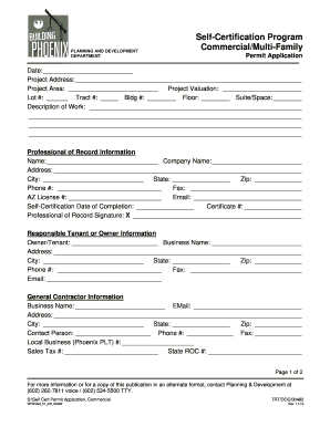 Commercial Self-Certification Permit Application
