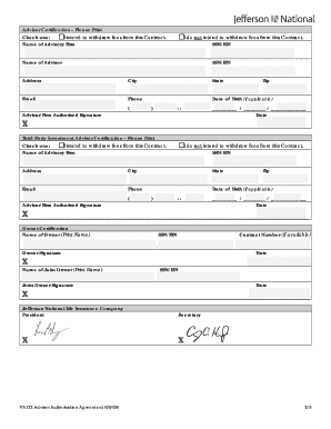 Advisor Authorization Agreement