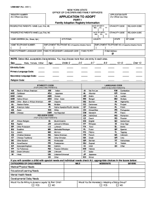 New York State Application to Adopt