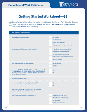 Benefits and Work Estimator Worksheet