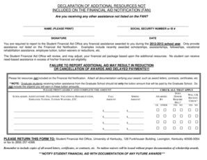 Declaration of Additional Resources