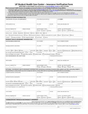 UF Student Health Insurance Verification Form