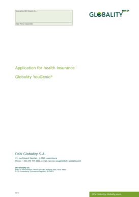 Application for Health Insurance