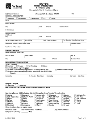 New York Truck Application